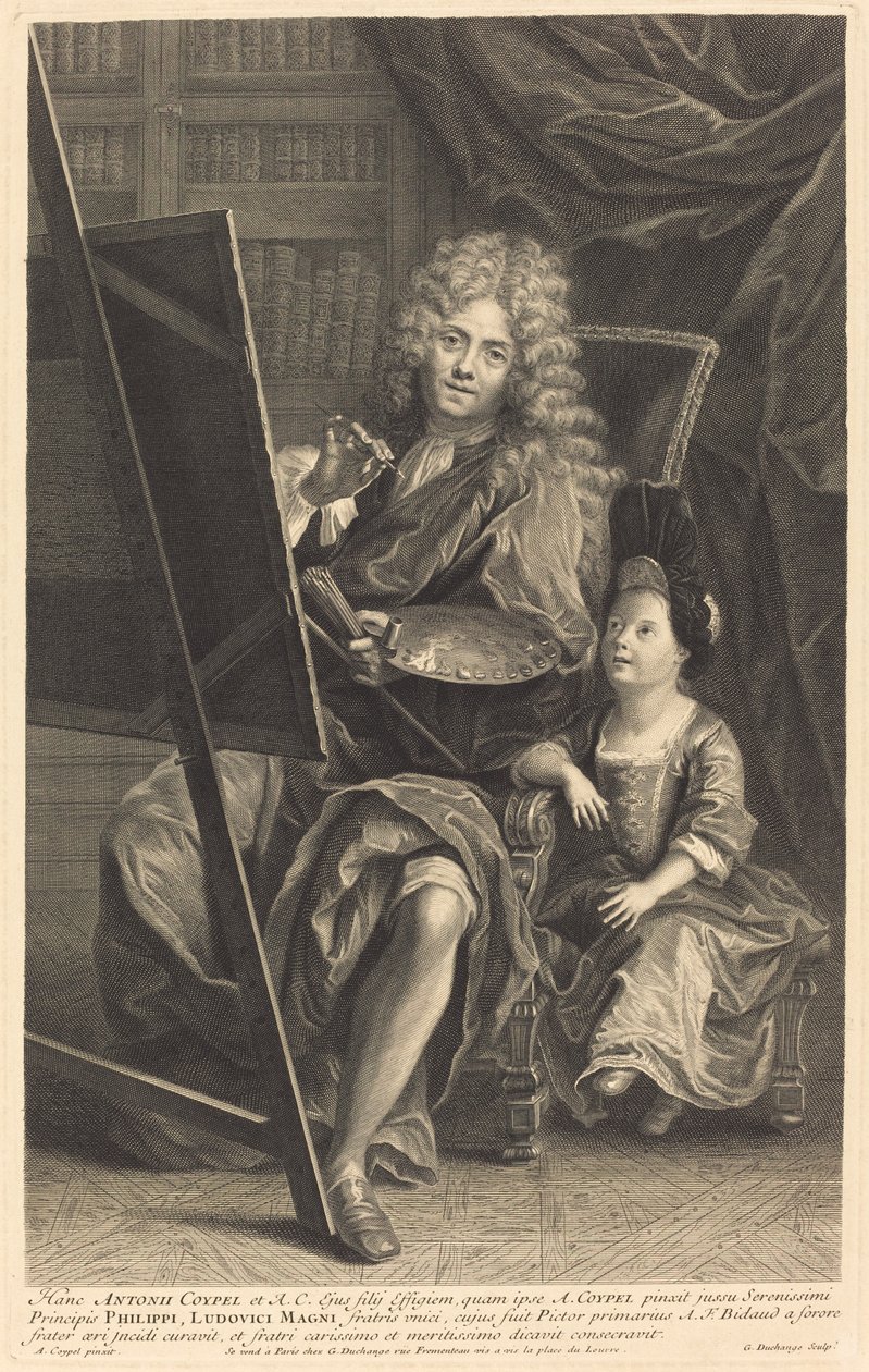 Antoine Coypel a jeho syn od Gaspard Duchange after Antoine Coypel