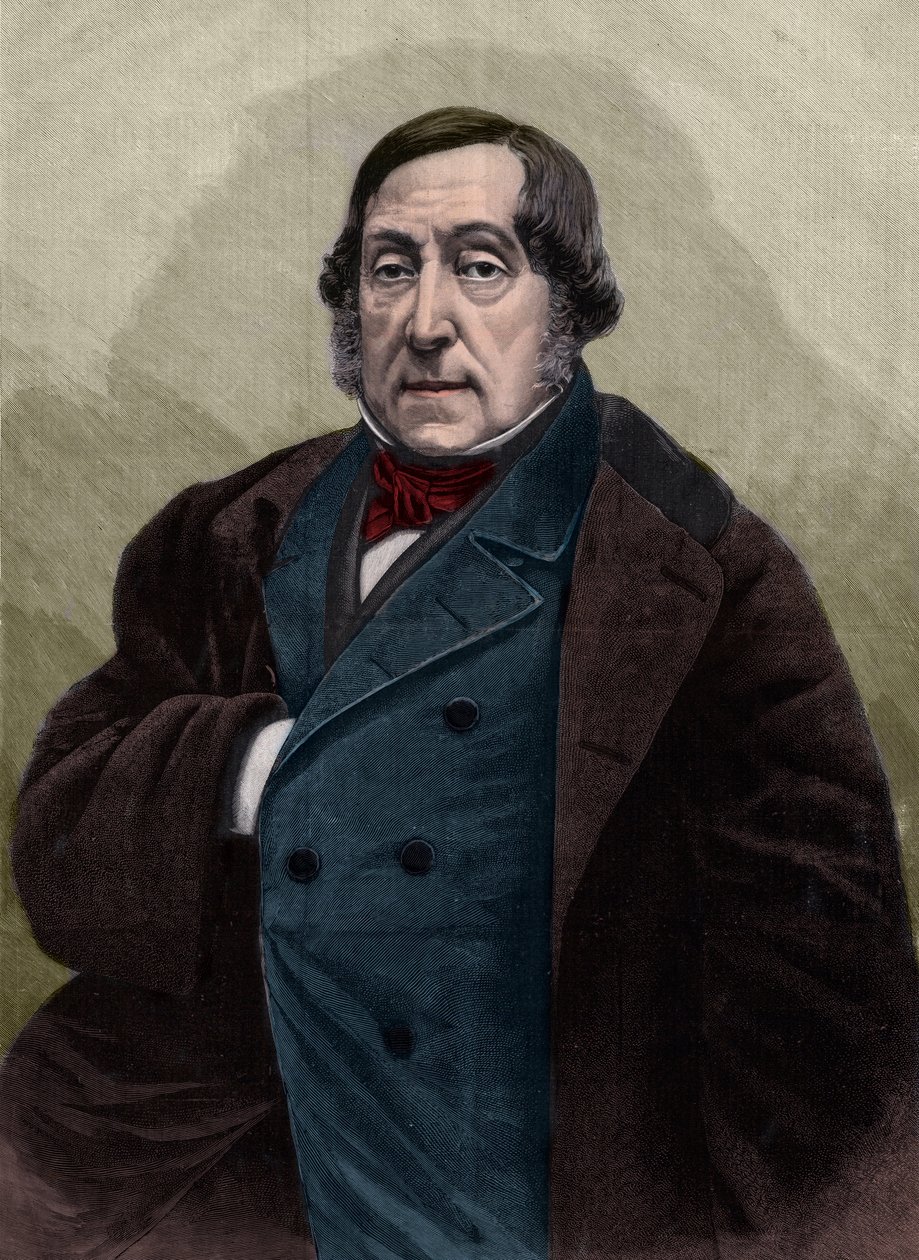 Portrét Gioachina (Gioacchina) Rossiniho (1792-1868), italského skladatele, rytina podle Nadarovy fotografie. od Gaspard Felix Tournachon Nadar
