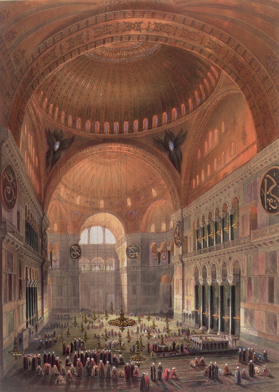 Interiér Haghia Sophia, Konstantinopol, hospoda. 1852 od Gaspard Fossati