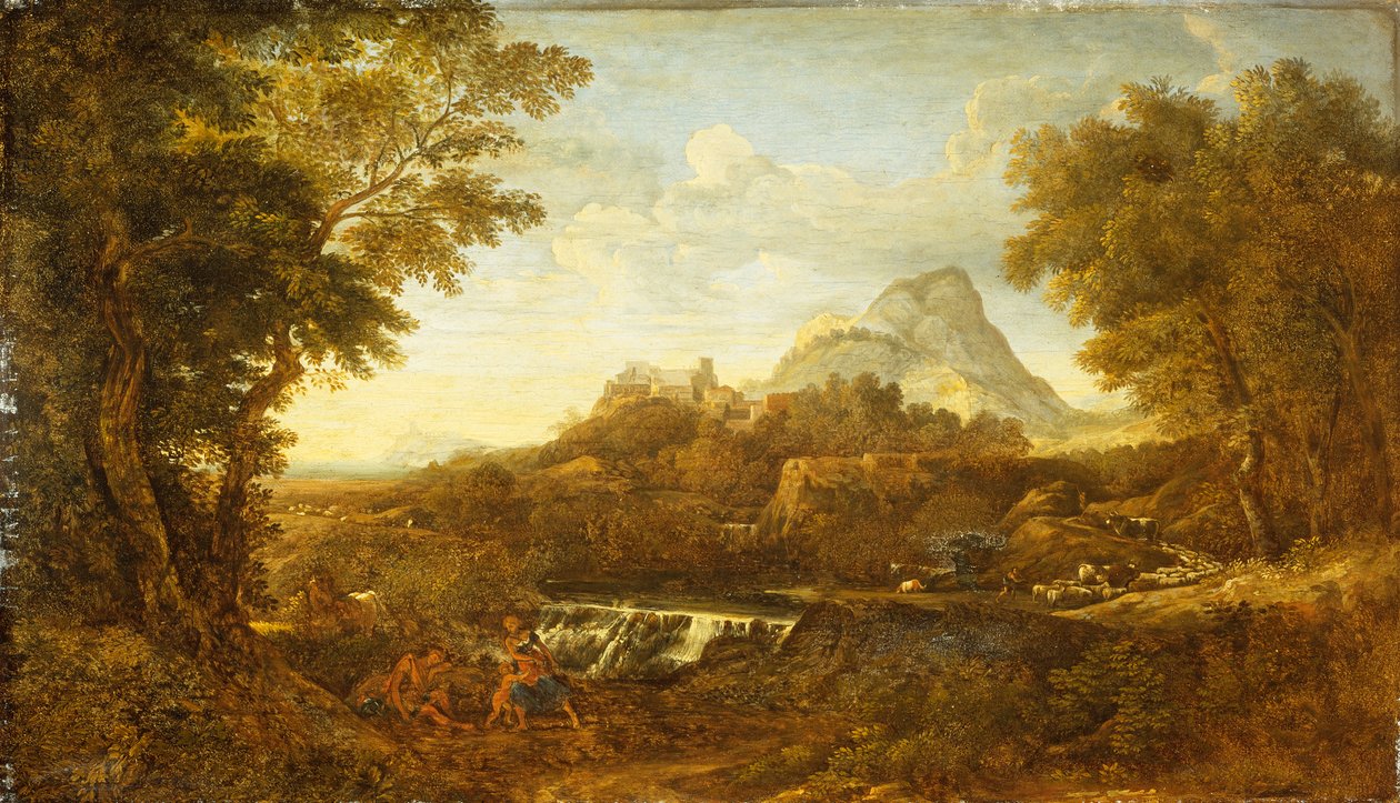 Rinaldo a Armida, milenci z Gerusalemme Liberata (olej) od Gaspard Poussin (school of) Dughet