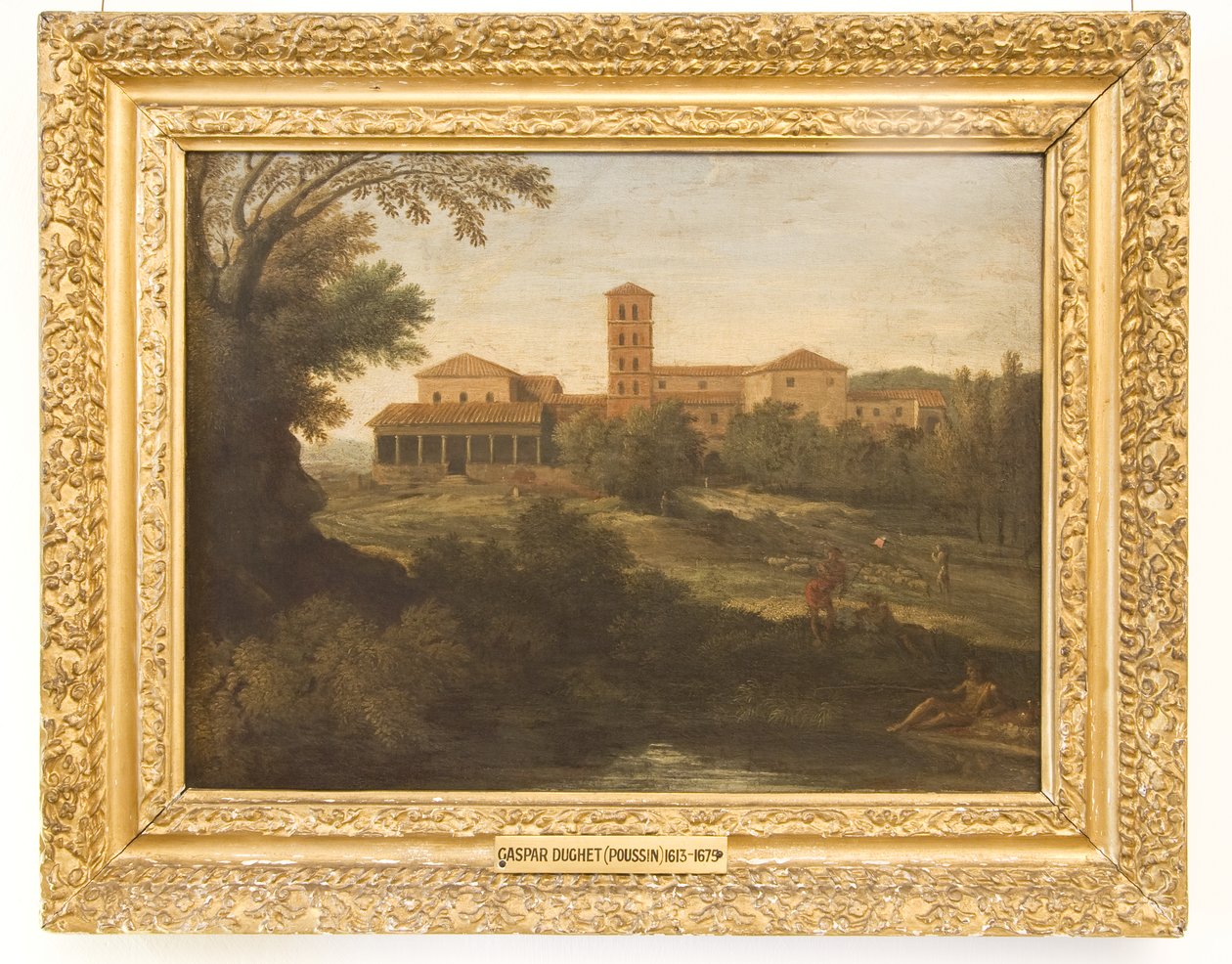 Klasická krajina s mužem, který řídí stádo ovcí od Gaspard Poussin Dughet