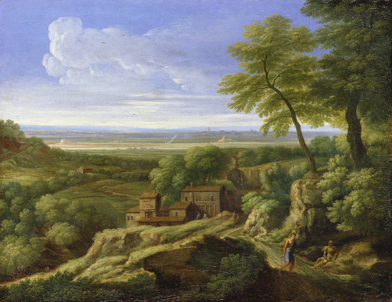 Klasická krajina (olej na plátně) od Gaspard Poussin Dughet
