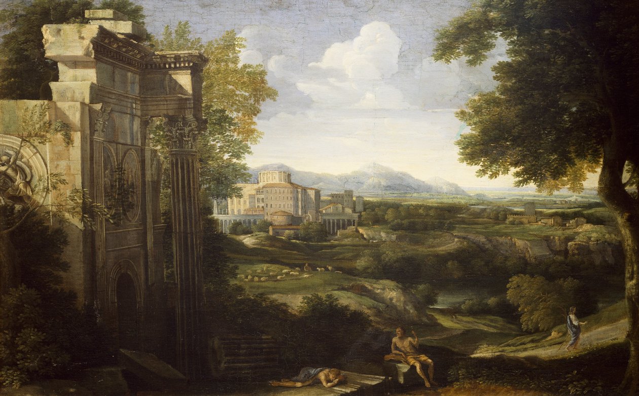 Italská krajina s ruinami od Gaspard Poussin Dughet