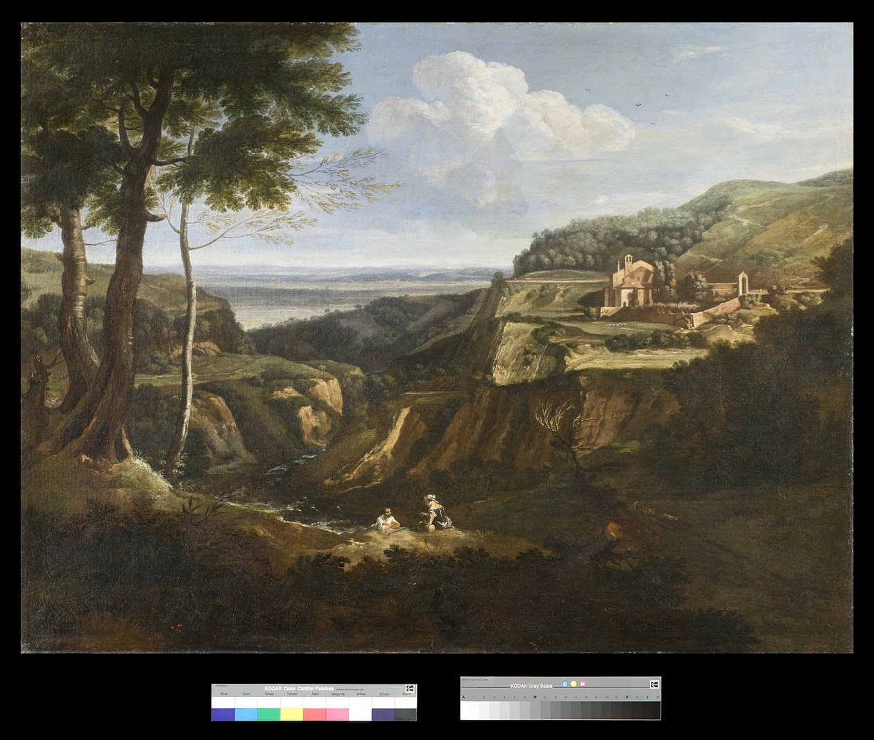 Pohled na klášter Camaldoli poblíž Frascati, 1670-75 od Gaspard Poussin Dughet