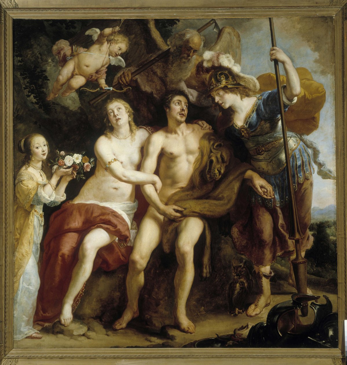 Herkules, Omphale a Minerva od Gaspard de Crayer