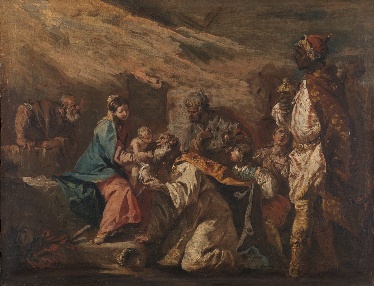 Klanění tří králů od Gasparo Diziani (attributed to)