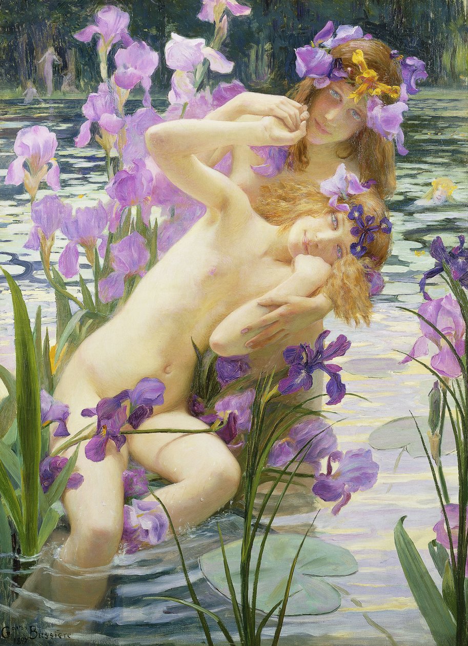 Nymfy na koupání od Gaston Bussiere