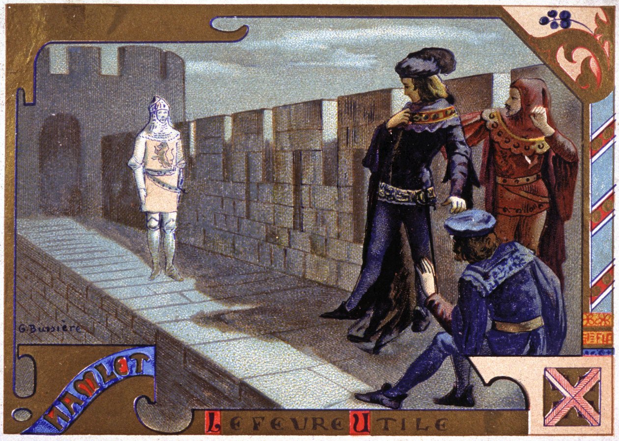 Hamletovi se zjevuje duch svého otce od Gaston Bussiere