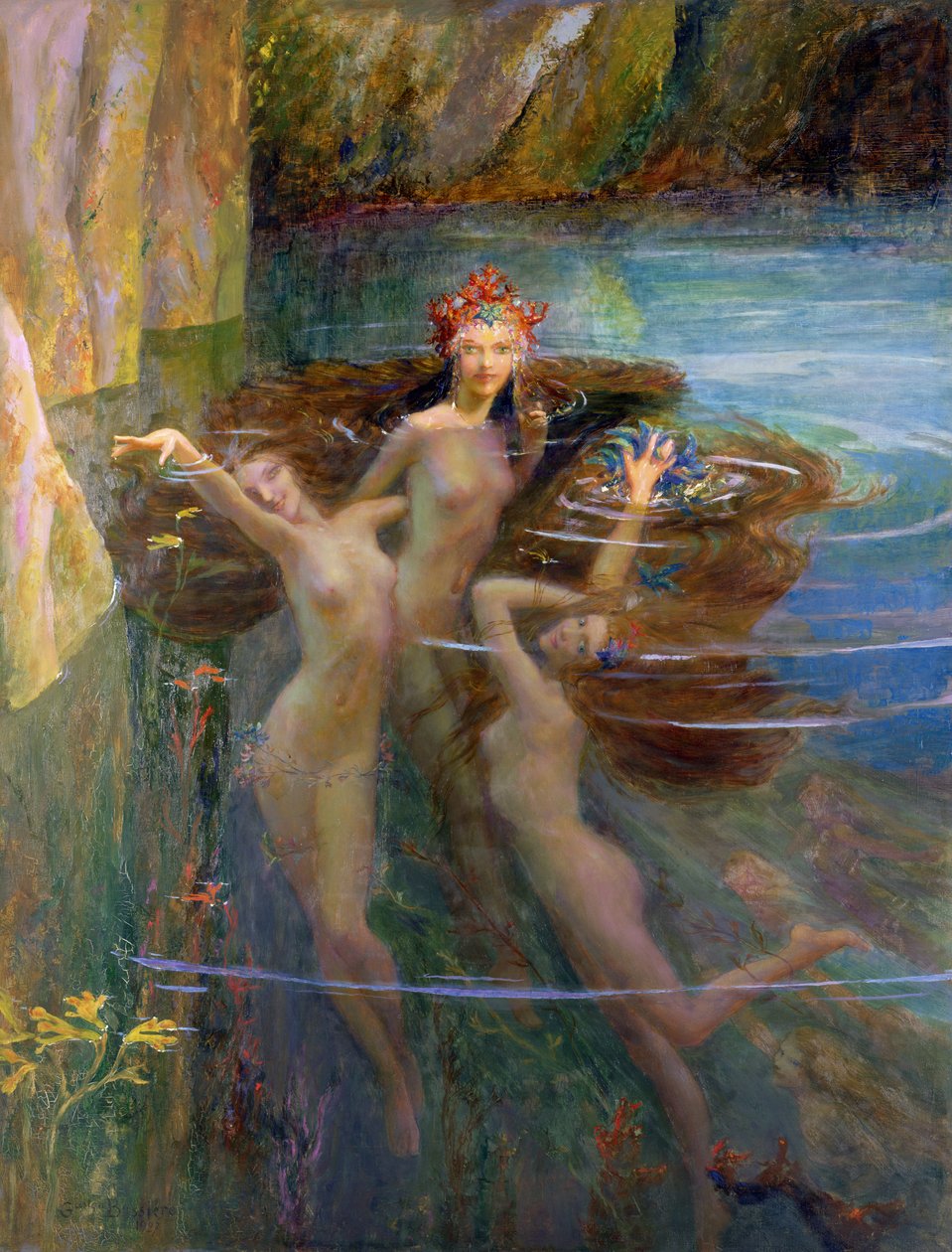 Vodní nymfy od Gaston Bussiere