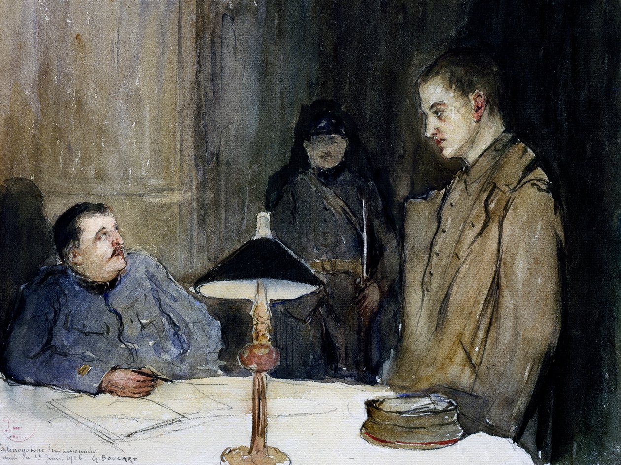 Výslech německého zajatce od Gaston Hippolyte Boucart