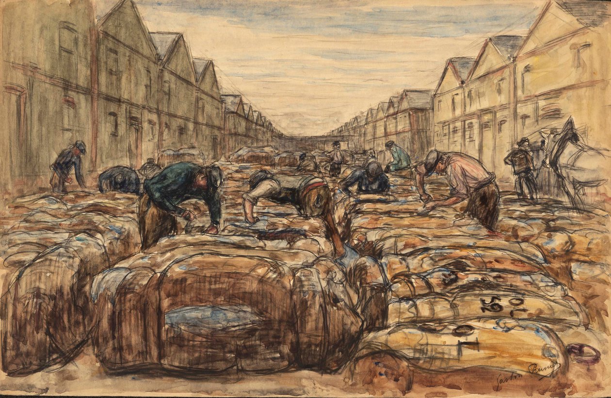 Bavlna doky. Přístav Le Havre. od Gaston Prunier