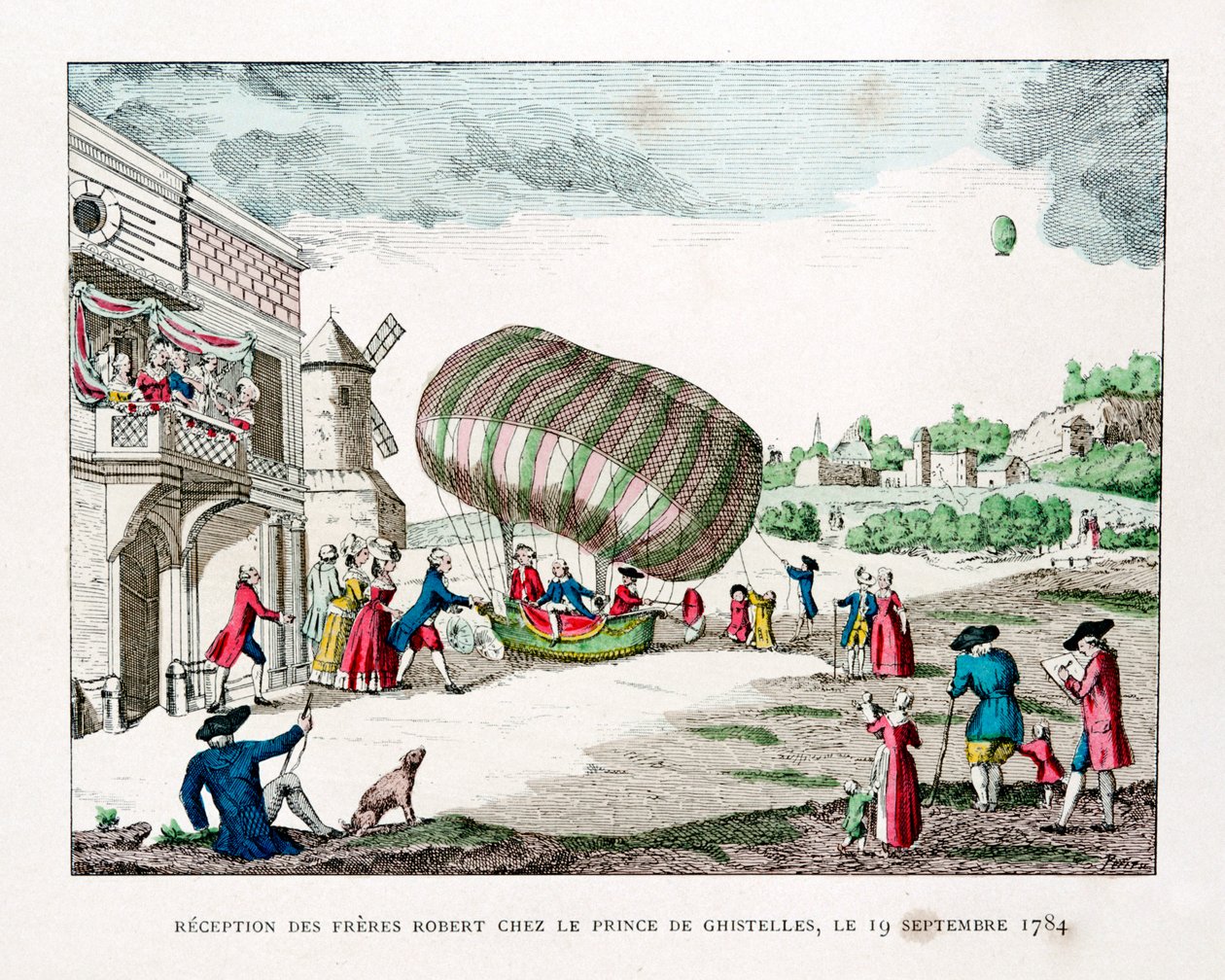 Přijetí Robert Brothers princem z Ghistelles v roce 1784, 1887 od Gaston Tissandier