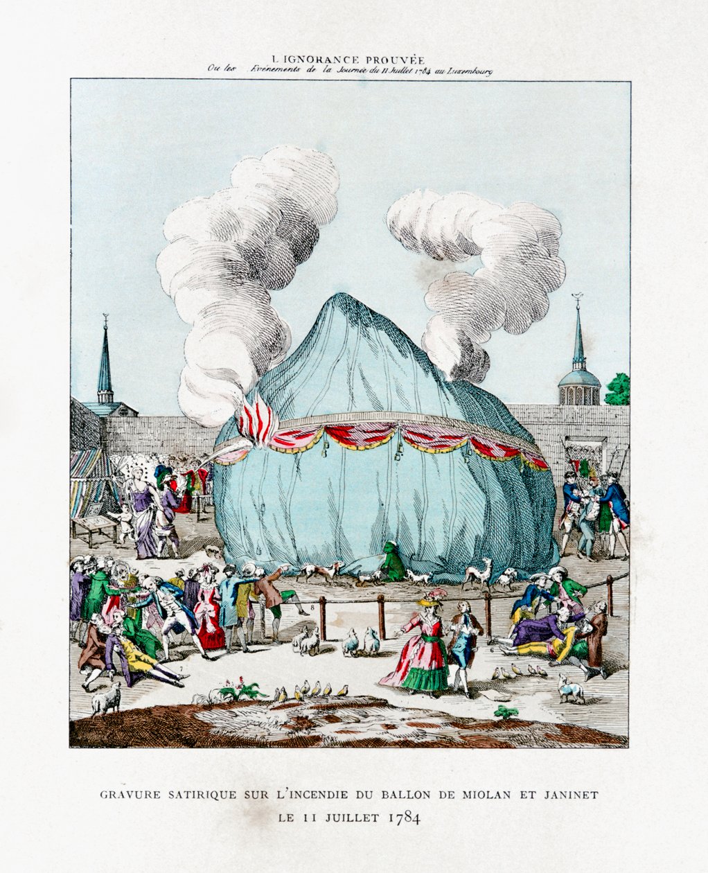 Satirická rytina na ohni balónu Miolana a Janinet 1784 1887 od Gaston Tissandier