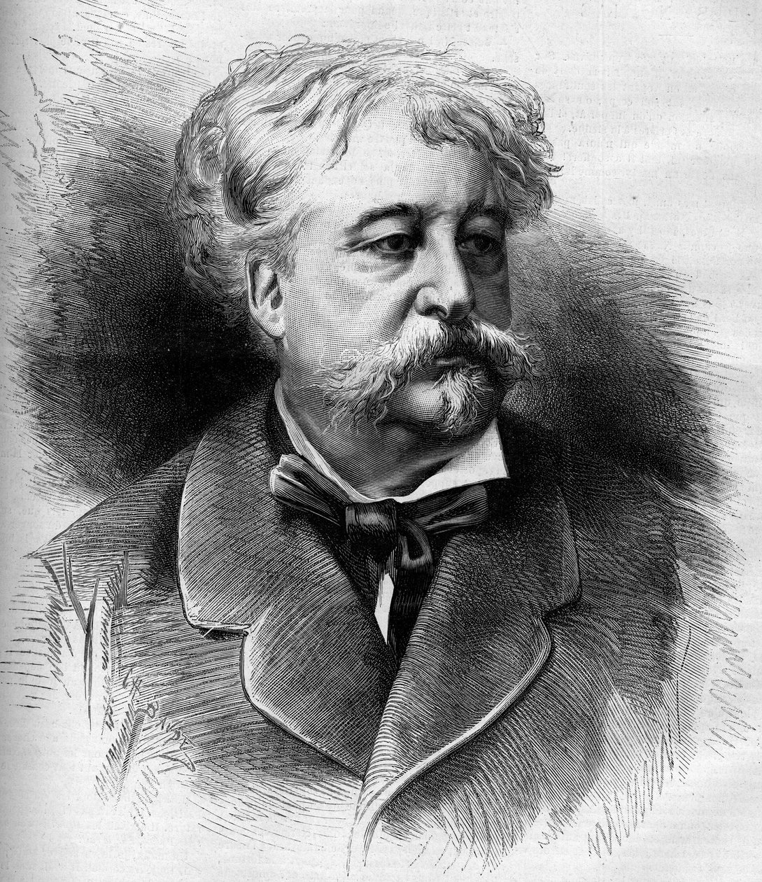 Portrét Julese Noriaca (1827-1882) francouzský spisovatel, kritik a novinář. Rytina G. Vuilliera v „“ Le Monde Illustré““ č. 1332 ze 7. října od Gaston Vuillier