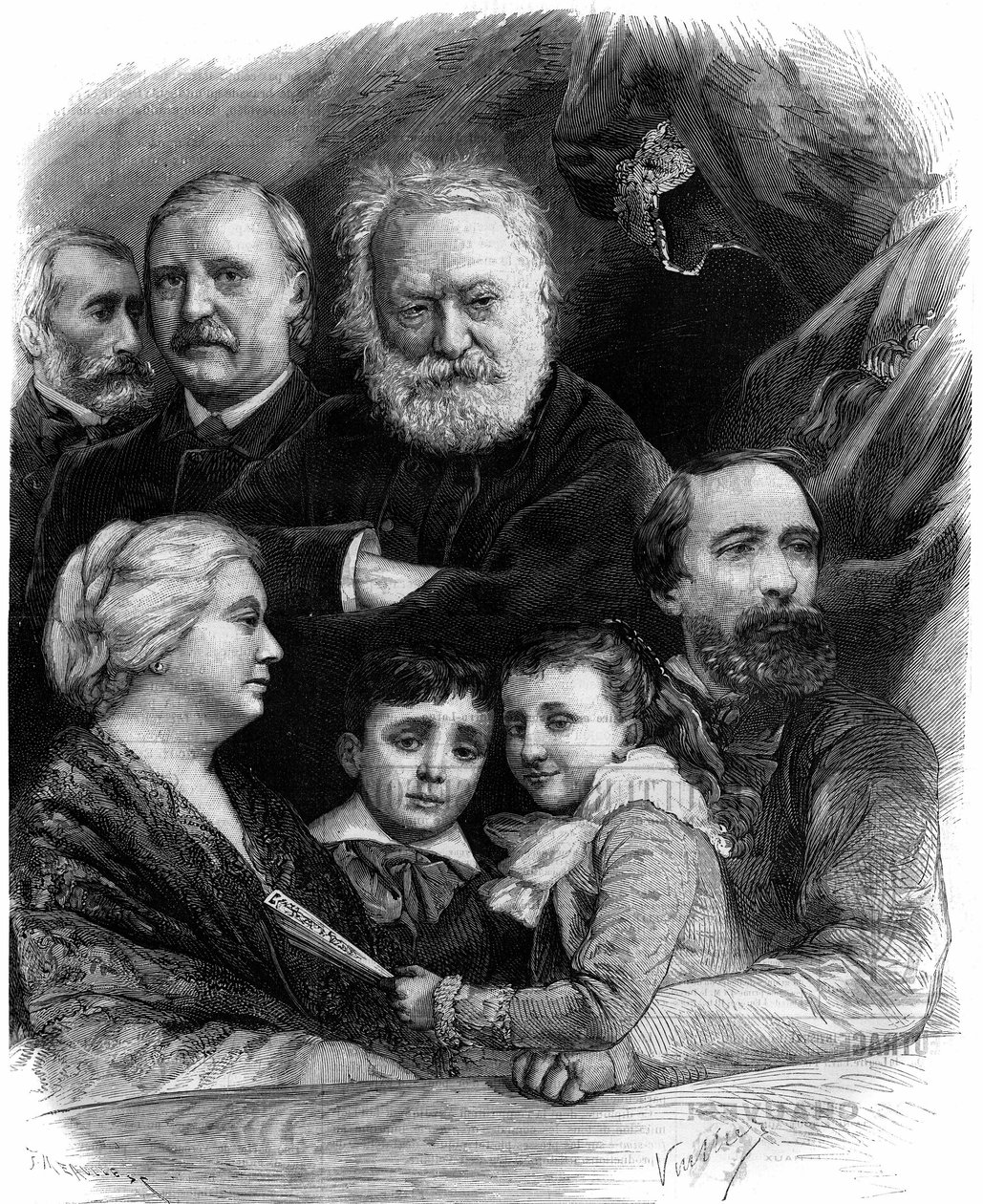 Victor Hugo (1802-1885) a jeho příbuzní se 22. listopadu zúčastnili druhého představení „Le roi s