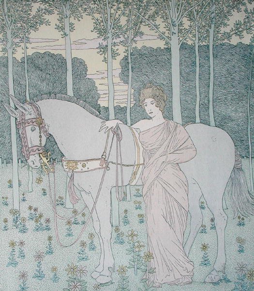 Nausicaa, ilustrace z Knihy 6 Odyssey, přeložil Lecomte de l