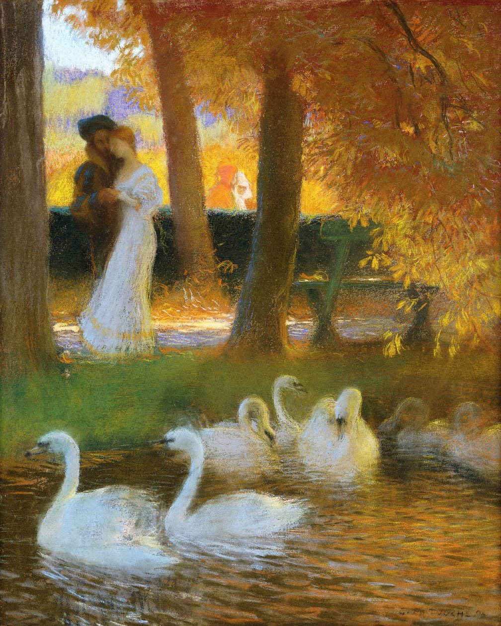 Milenci a labutě; Podzimní procházka; Milenci a labutě; Podzimní procházka, 1896 od Gaston de Latouche
