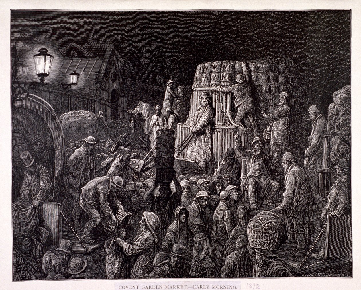 „Trh Covent Garden – časné ráno“, 1872 od Gauchard Brunier