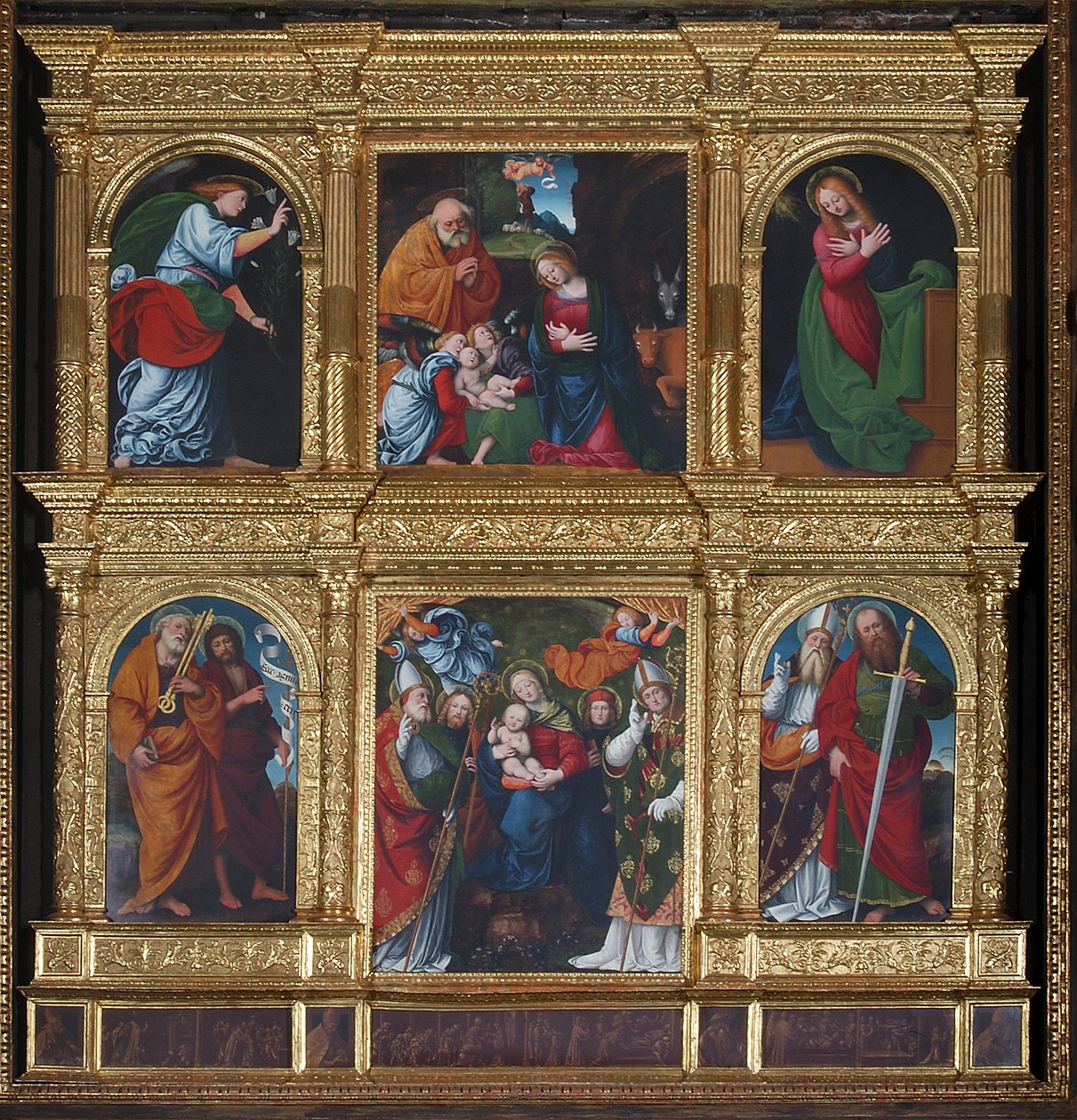 Zvěstování a Narození Páně, 1516 od Gaudenzio Ferrari