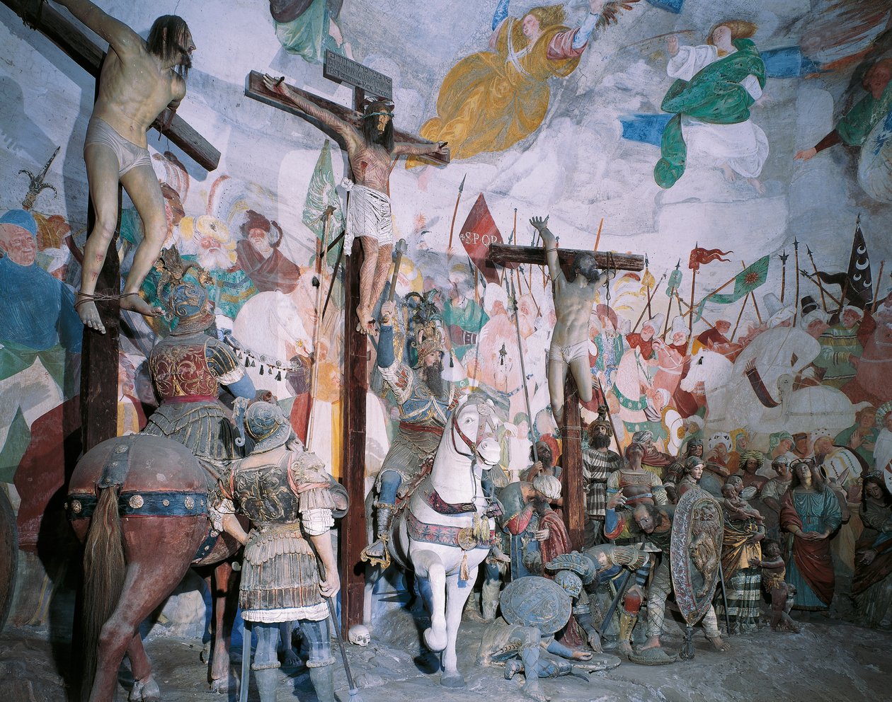 Kaple ukřižování, Gaudenzio Ferrari (1475-1546), Posvátná hora Varallo Sesia, Itálie od Gaudenzio Ferrari