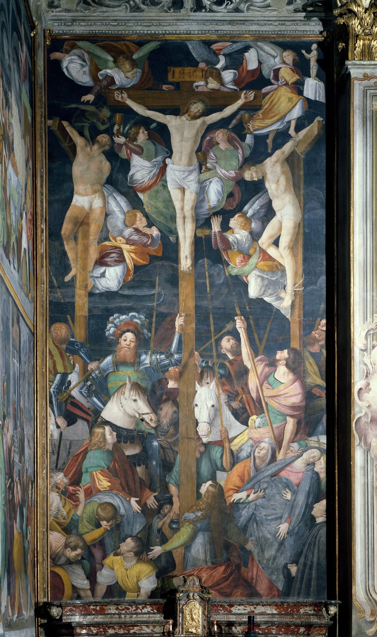 Ukřižování, freska, od Gaudenzio Ferrari (1475-1546) od Gaudenzio Ferrari