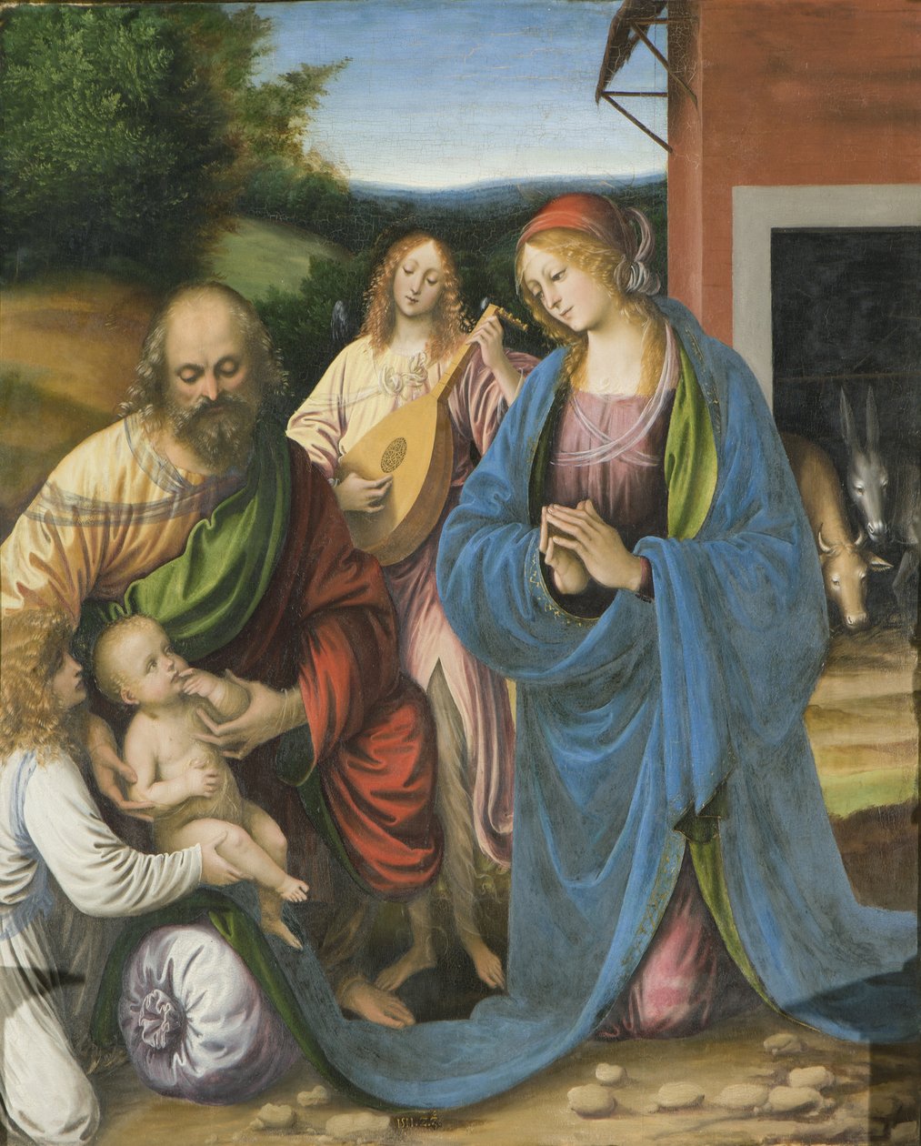 Detail Narození Páně a Poslední večeře, Polyptic, 1511 (detail 3704244) od Gaudenzio Ferrari