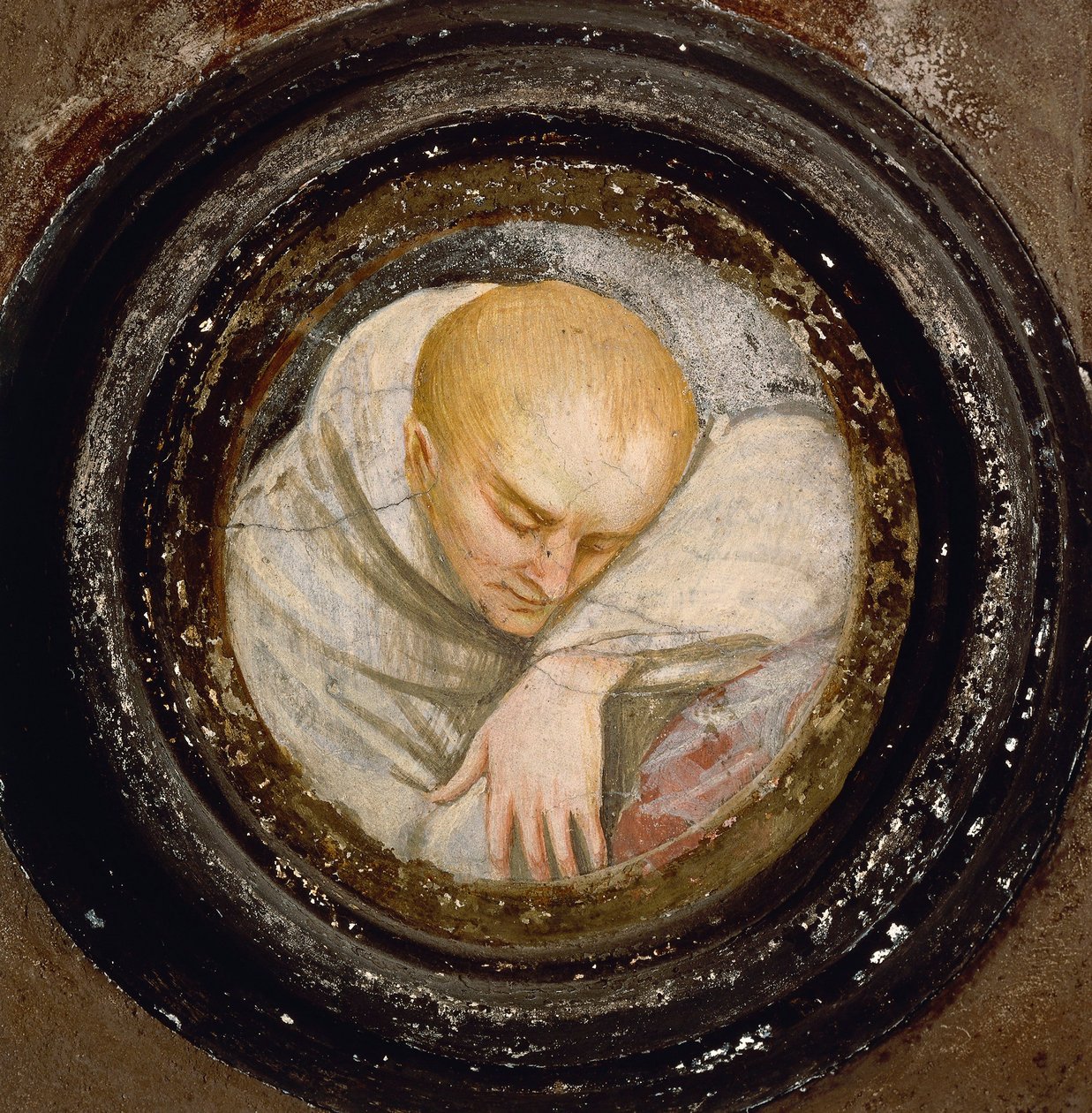 Itálie, Varallo, Fragment of Friar od Gaudenzio Ferrari