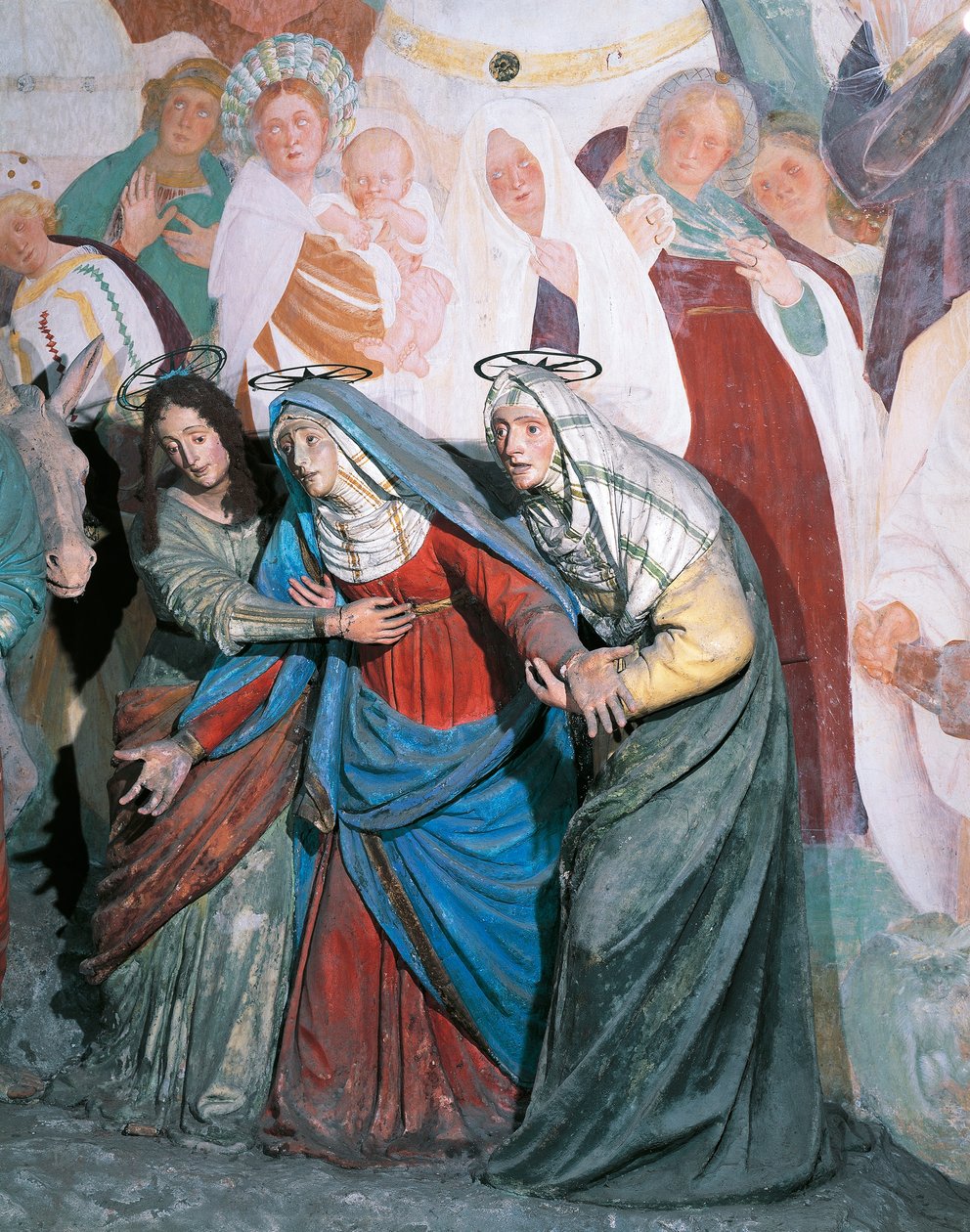 Sochy svatých žen následujících Krista, detail z Ukřižování od Gaudenzia Ferrariho (1475-1546), kaple XXXVIII, Posvátná hora Varallo Sesia (Seznam světového dědictví UNESCO, 2003), Itálie od Gaudenzio Ferrari
