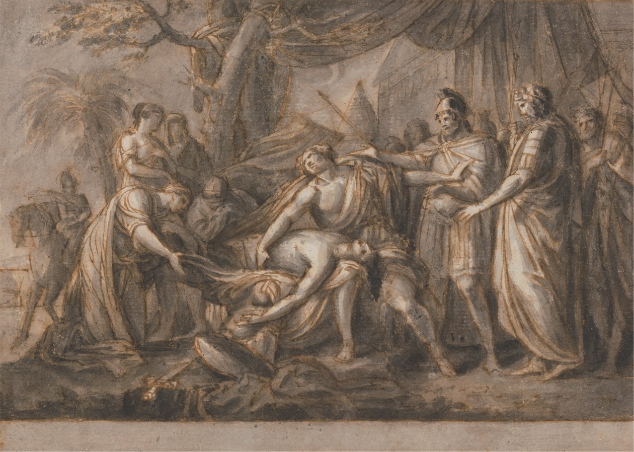 Achilles naříkající nad smrtí Patrokla od Gavin Hamilton