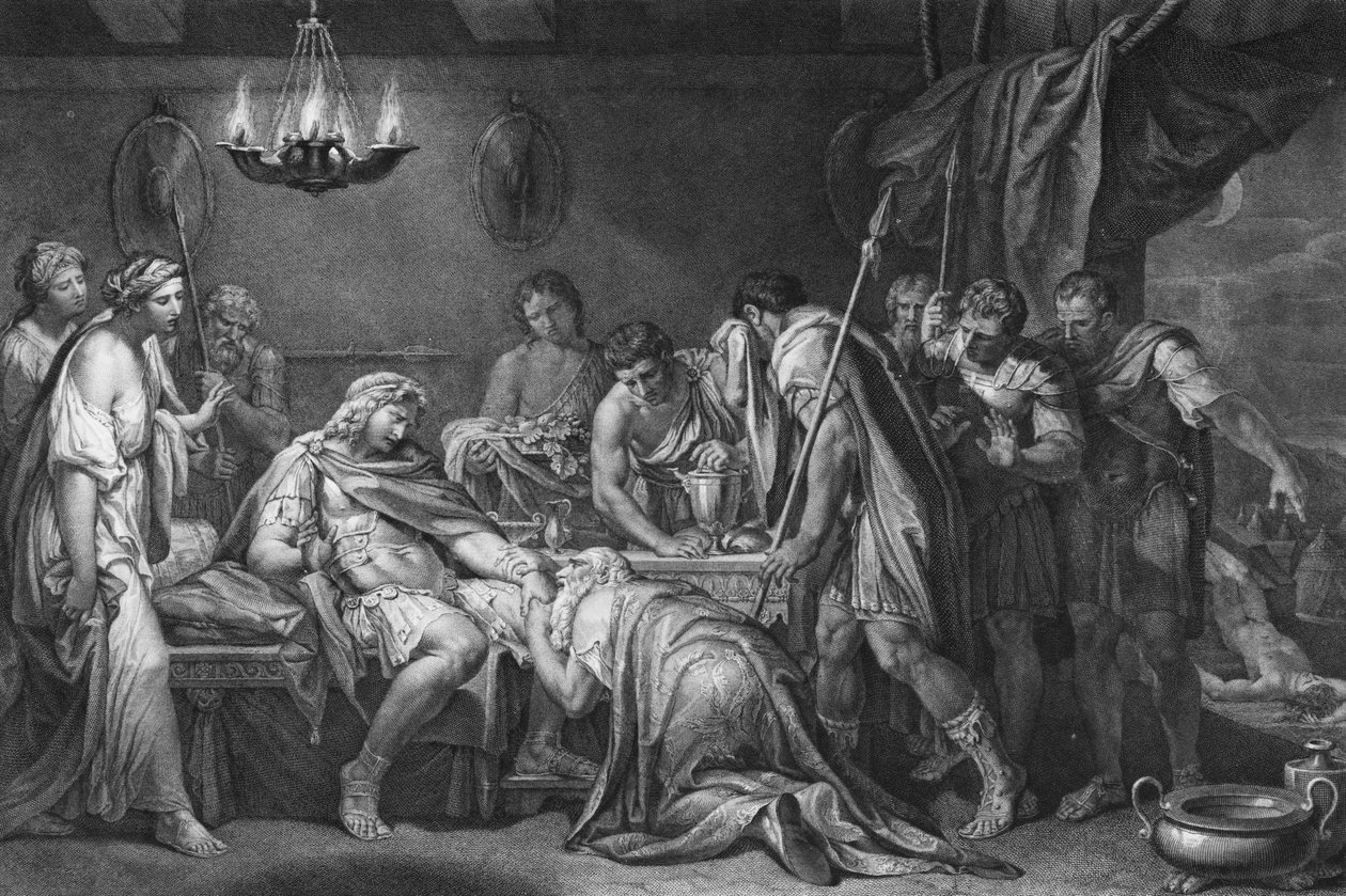 Priam vykupuje mrtvé tělo Hectora, Domenico Cunego, 1764 od Gavin Hamilton