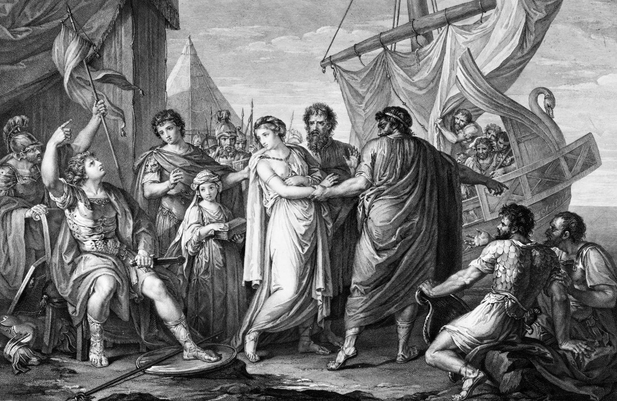 Achilleův hněv za ztrátu Briseis, vyrytý Domenico Cunego, 1764 od Gavin Hamilton
