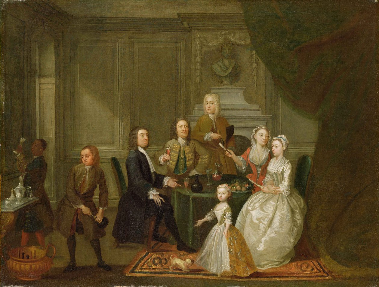 Skupinový portrét, pravděpodobně rodiny Raikes, kolem 1730-32 (olej na plátně) od Gawen Hamilton