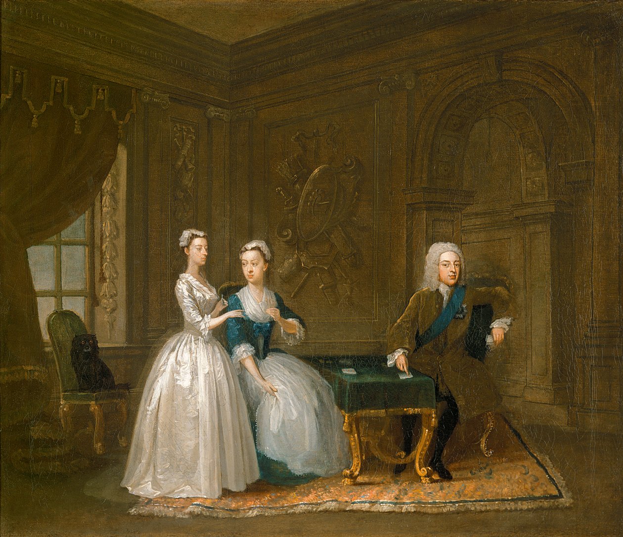 Portrét Johna Montagu, jeho manželky a jejich mladší dcery (olej na plátně) od Gawen Hamilton