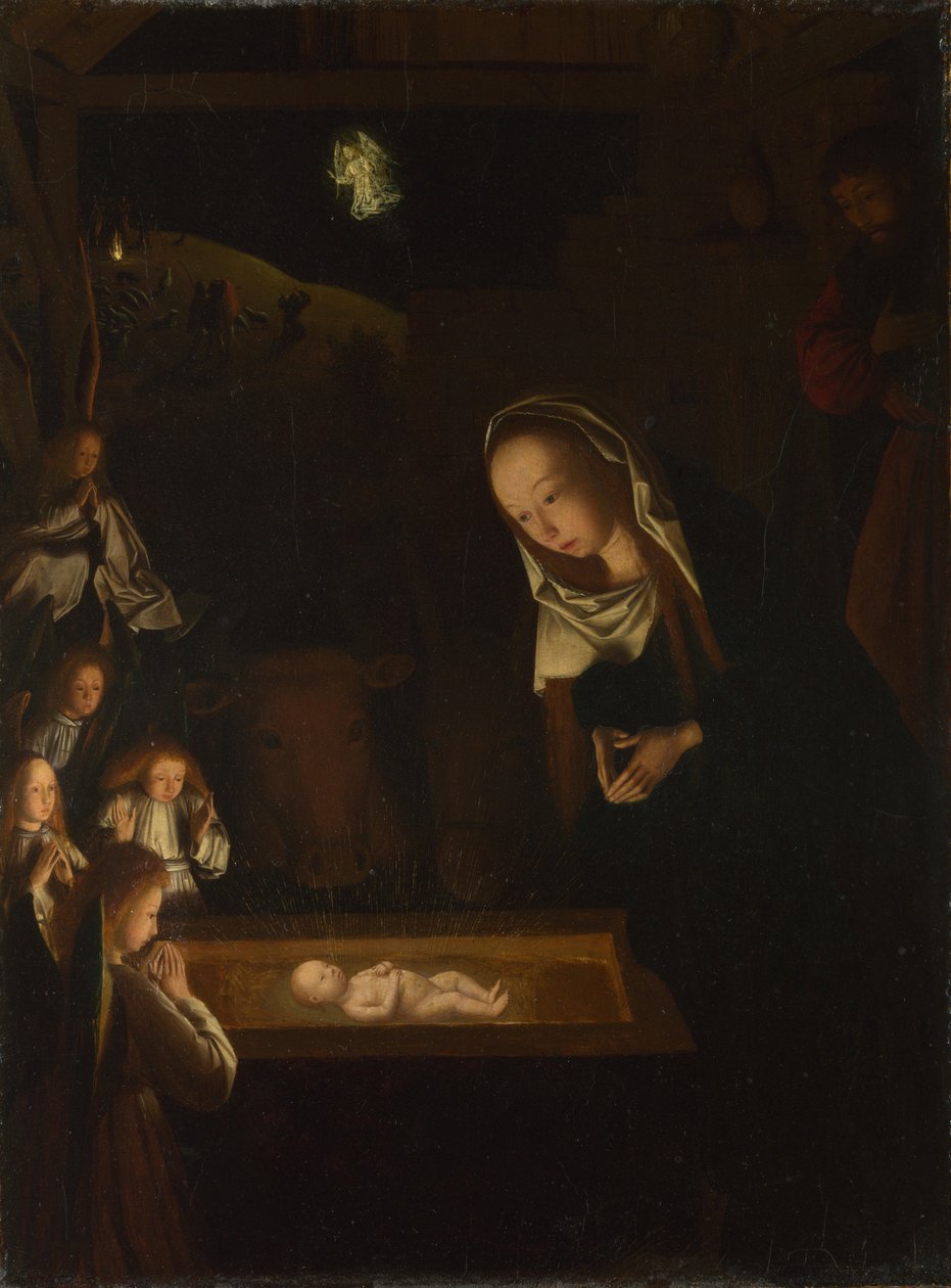 Zrození v noci, cca 1490 (olej na dubu) od Geertgen Tot sint Jans