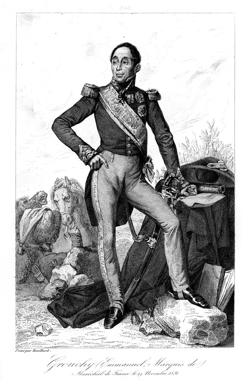 Emmanuel, markýz de Grouchy 1766-1847, francouzský generál a maršál, 1839. od Geille