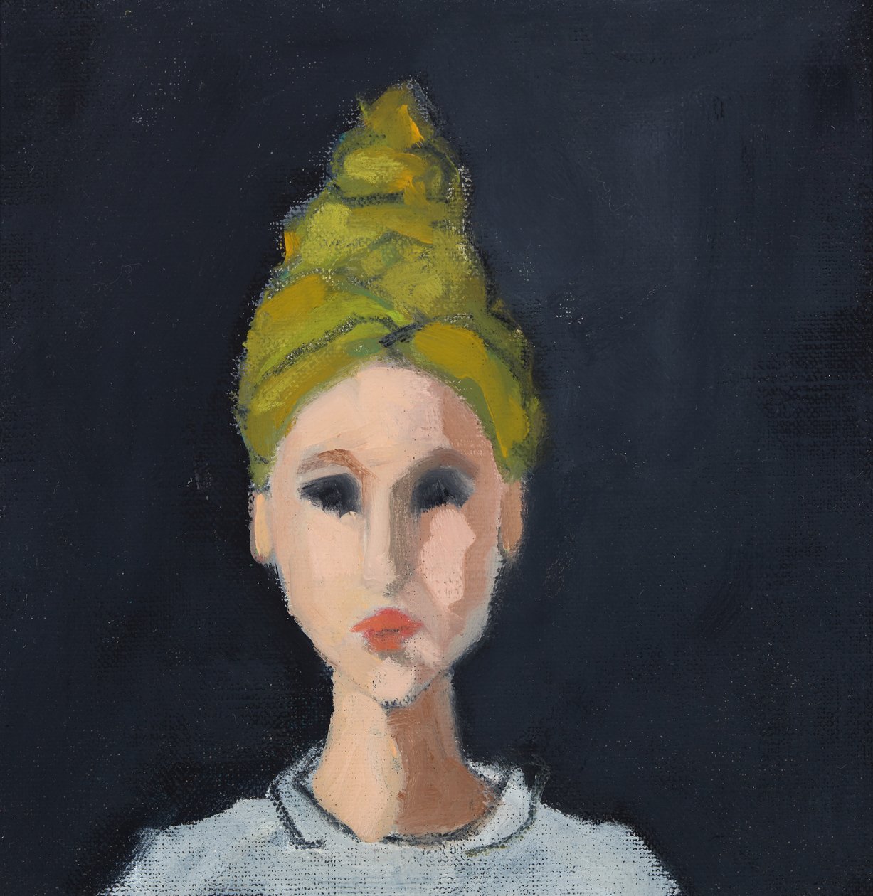 Dívka se zeleným turbanem, 2017 (olej na plátně) od Genevieve French