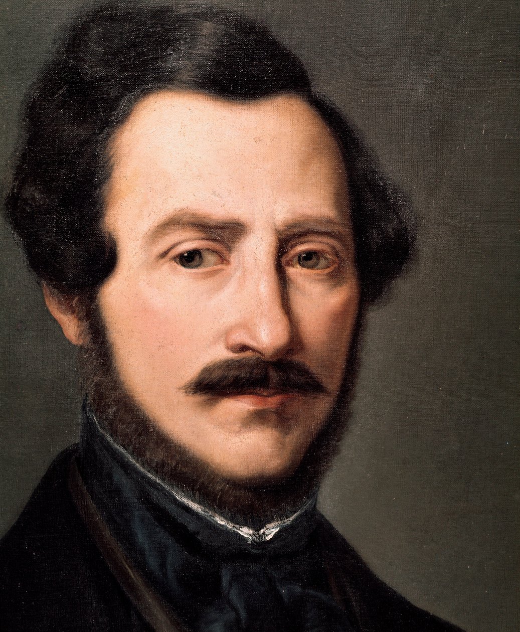 Portrét italského skladatele Gaetana Donizettiho (1797-1848) Obraz Gennario Ruo (19. století) Neapolská hudební konzervatoř San Pietro a Majella od Gennaro Ruo