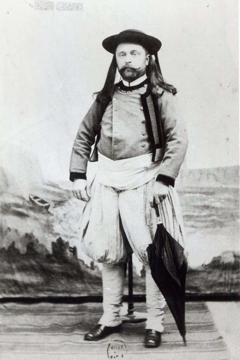 Emile Zola (1840-1902), fotografoval v Quimper (černobílá fotografie) od Genot