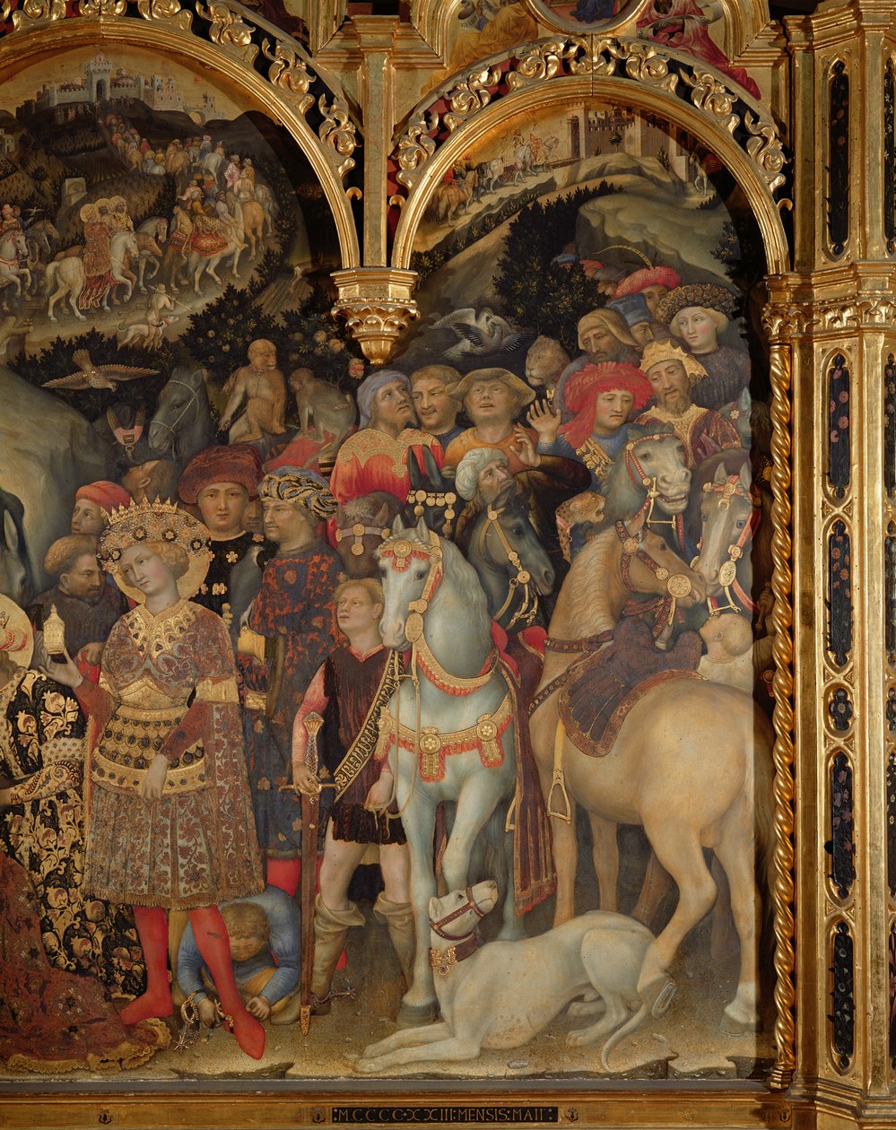 Detail Klanění tří králů, 1423 (tempera na panelu) od Gentile da Fabriano