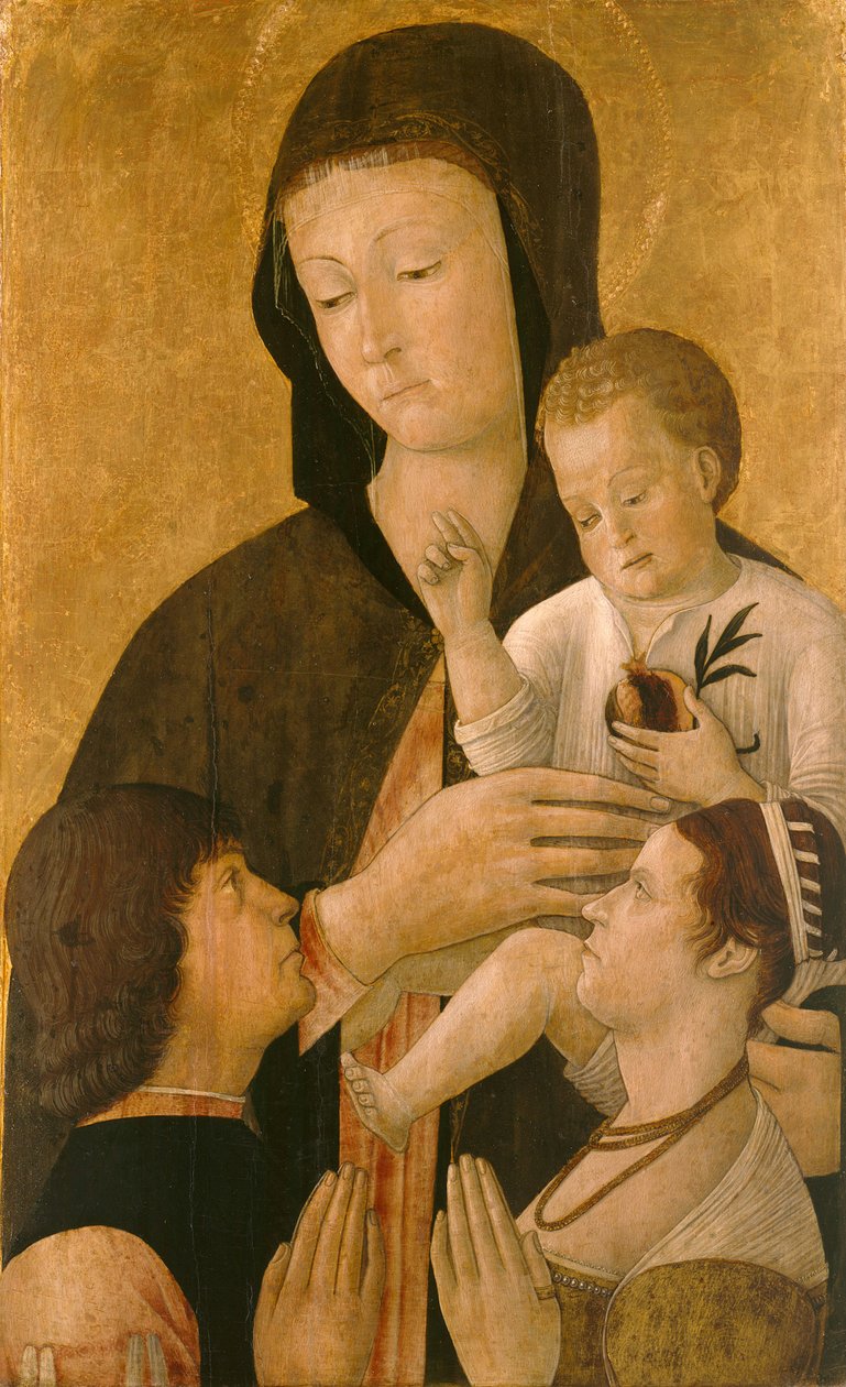 Německy: Maria mit dem Kind und einem Stifterpaar Madona s dítětem a dvěma dárci od Gentile Bellini