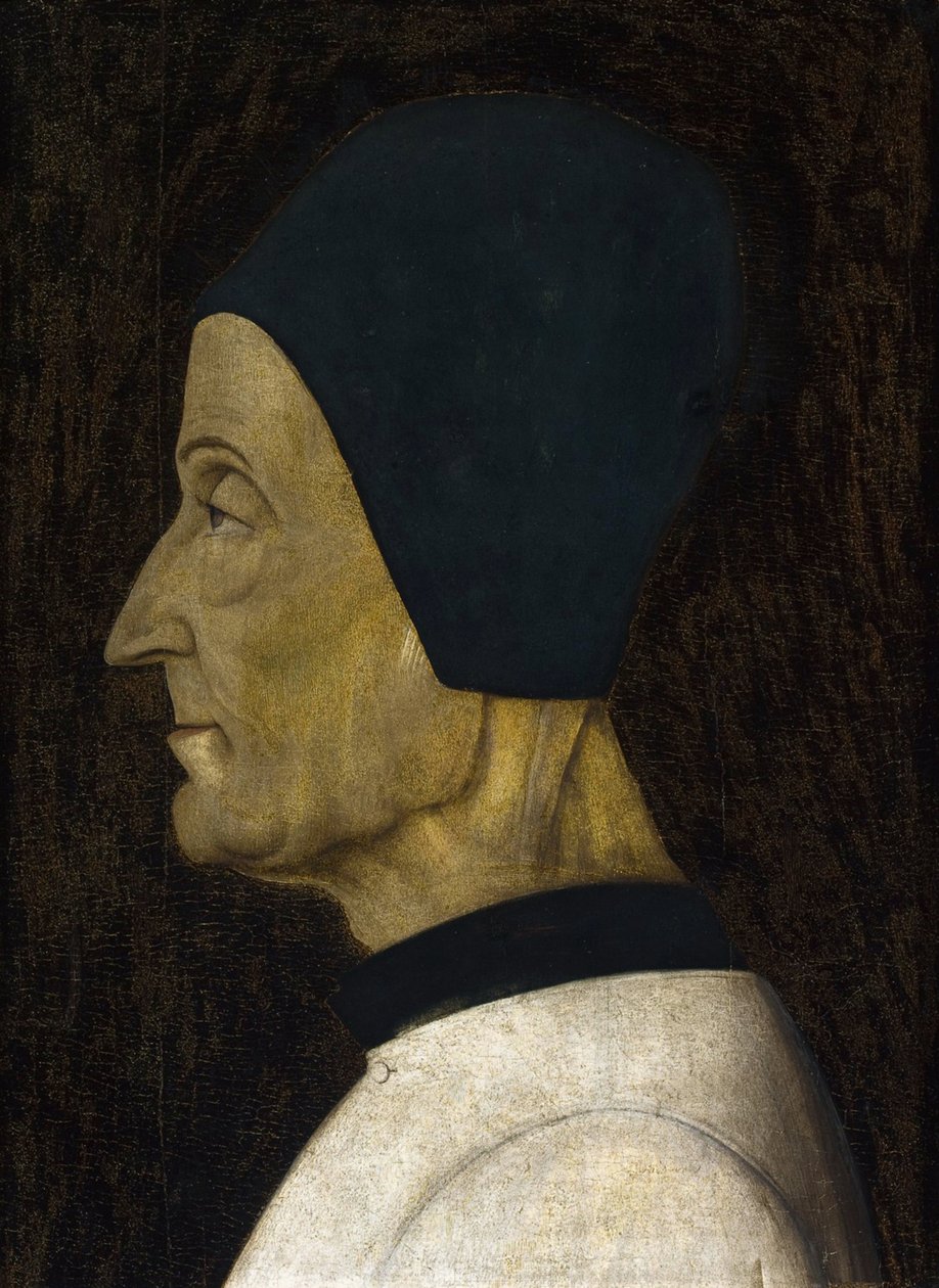 Portrét Lorenza Giustinianiho (1383-1456) (sv. Vavřinec Justinián) - od Belliniho, nežid (asi 1429-1507). Tempera na panelu, rozměr: 41x29,5 od Gentile Bellini