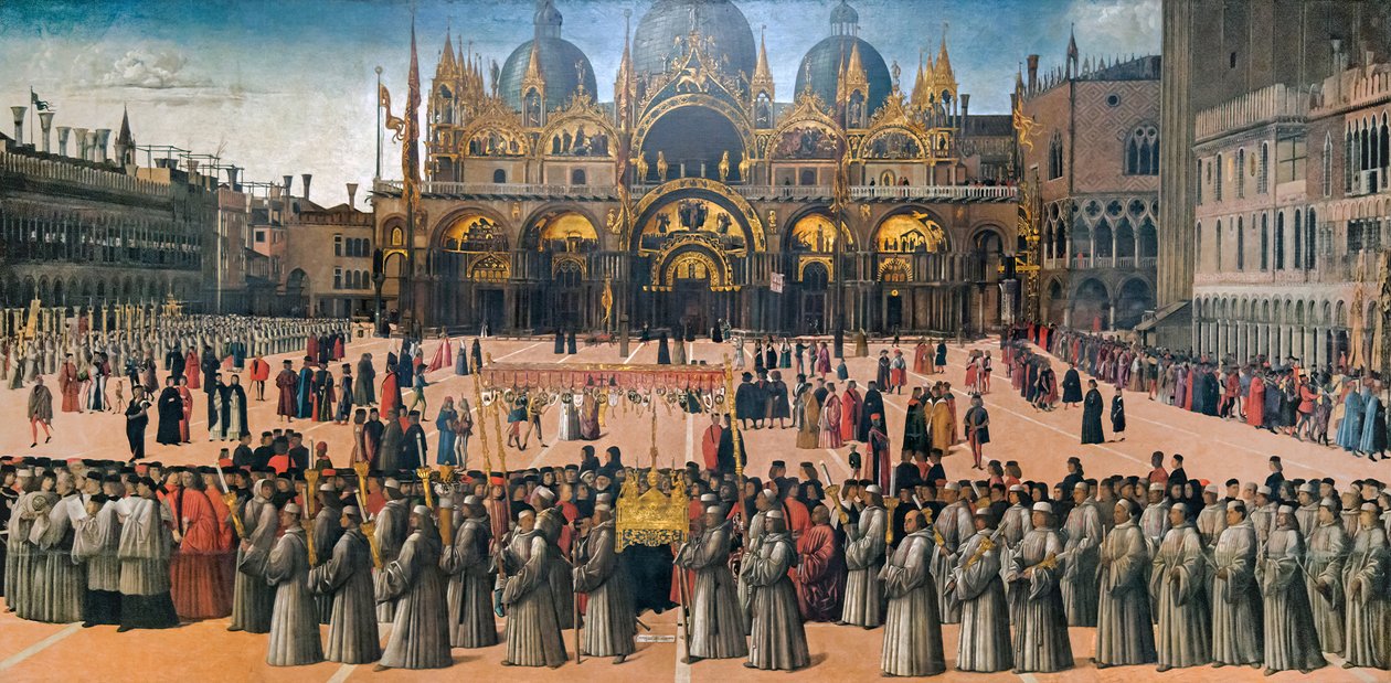 Procesí na náměstí Piazza San Marco v Benátkách, 1496. od Gentile Bellini