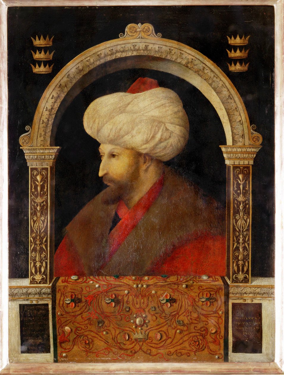 Sultán Mehmet II Fahti, Dobyvatel, sultán dobývající Konstantinopol... (olej na plátně) od Gentile Bellini