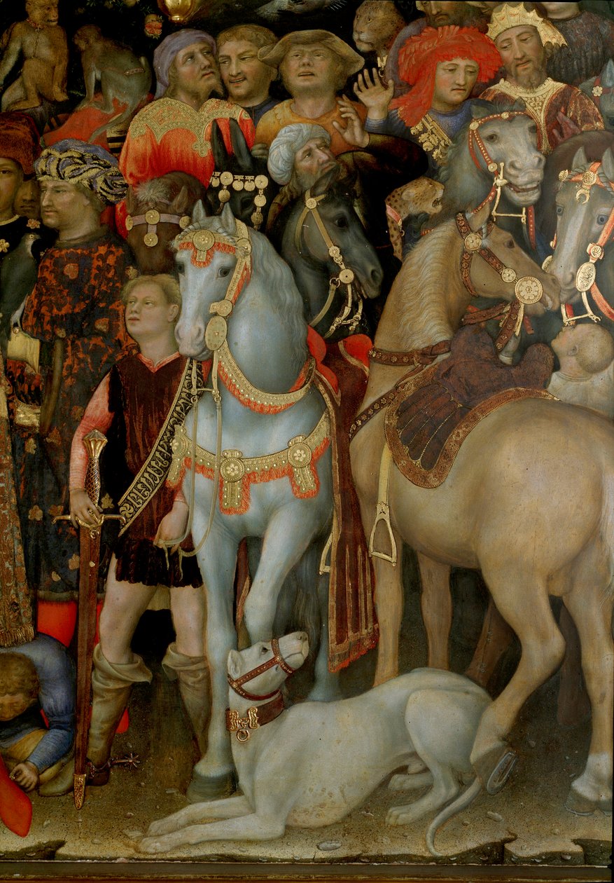 Klanění tří králů. Detail (malba od Gentile da Fabriano