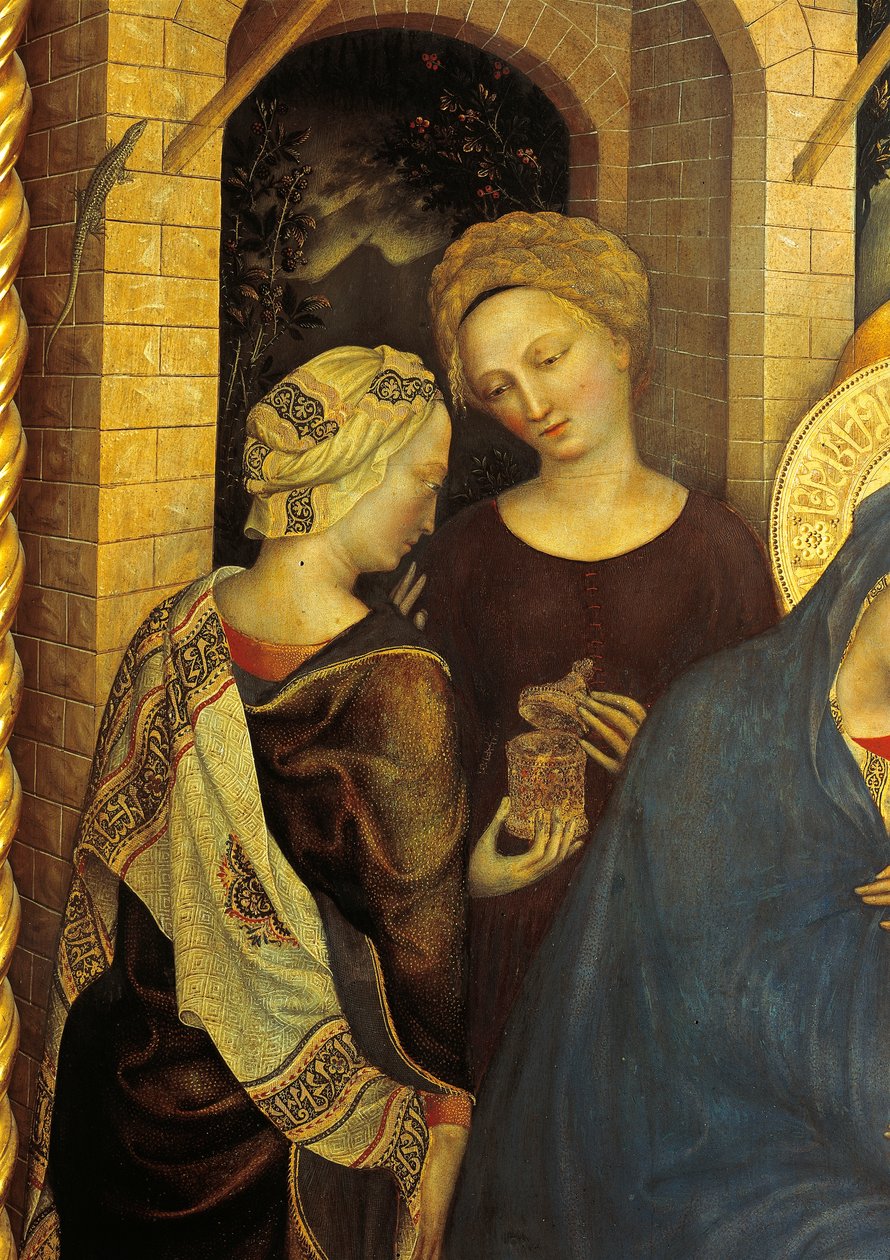 Klanění tří králů detail služebnictva od Gentile da Fabriano
