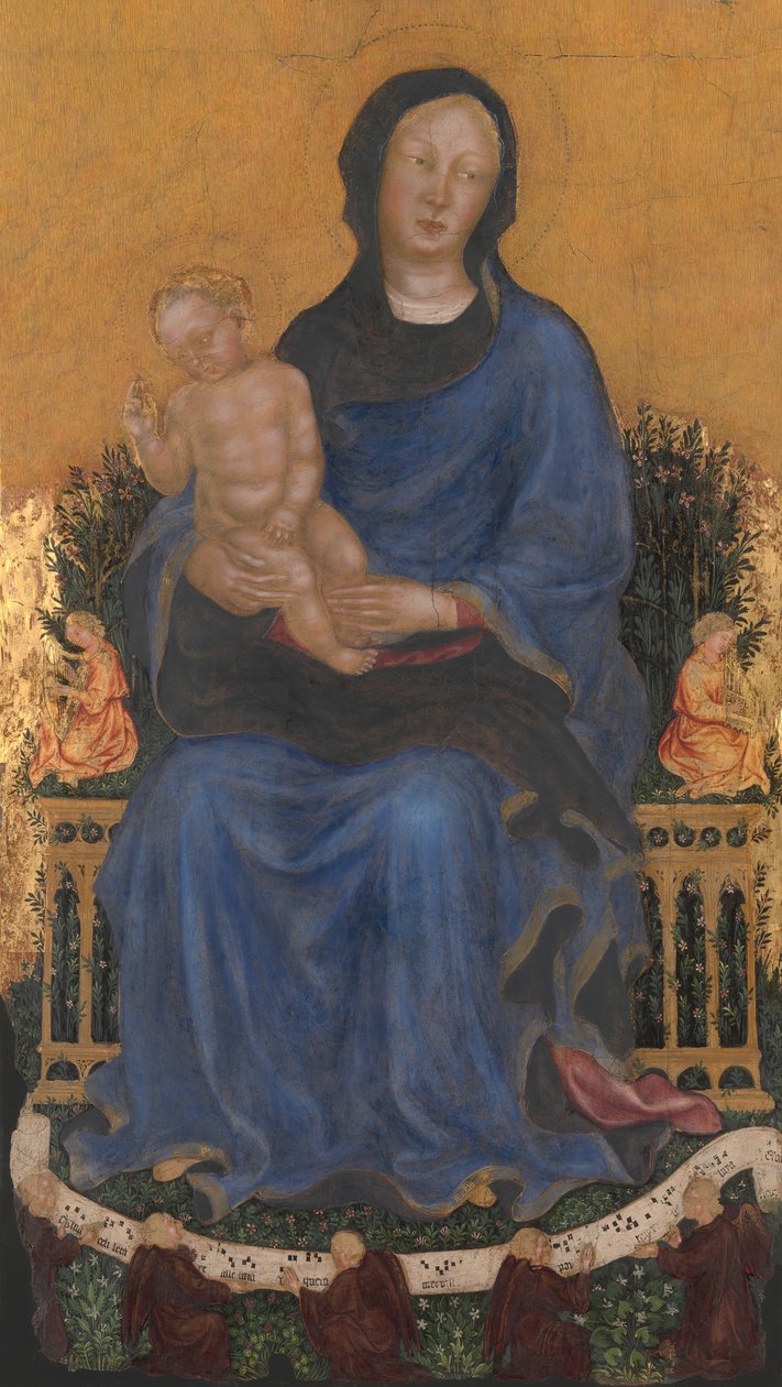 Madonna a dítě s anděly. od Gentile da Fabriano