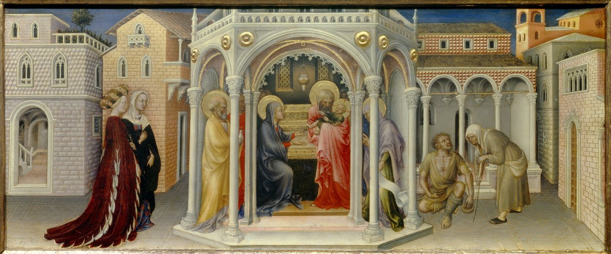 Prezentace v chrámu Malba dřeva od Gentile da Fabriano (1370-1427) 1423 Ne. 0,26x0,66m od Gentile da Fabriano