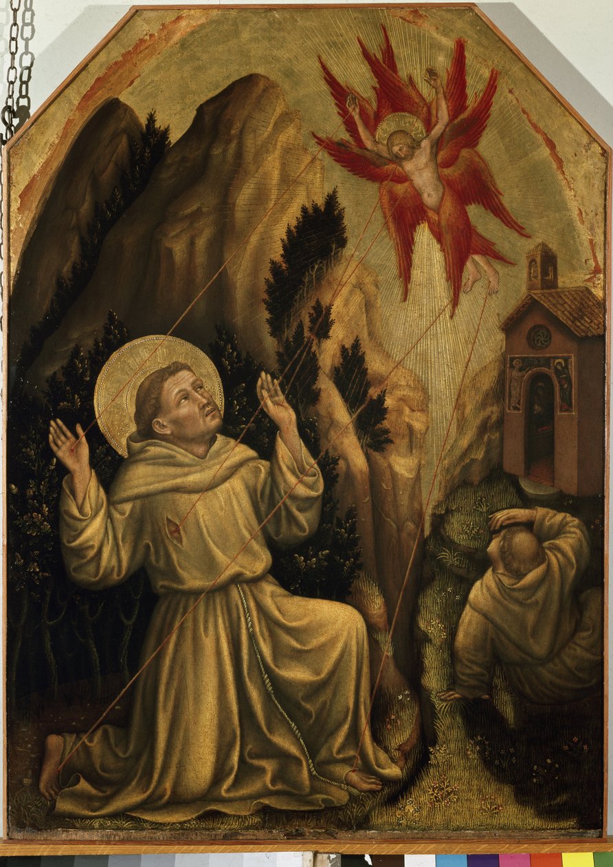 Svatý František přijímá stigmata (tempera na panelu od Gentile da Fabriano