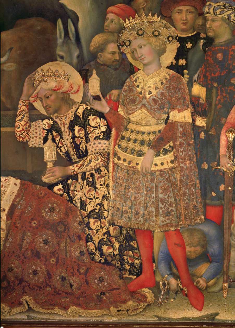 Dva svatí králové předávají své dary (tempera na dřevě) od Gentile da Fabriano