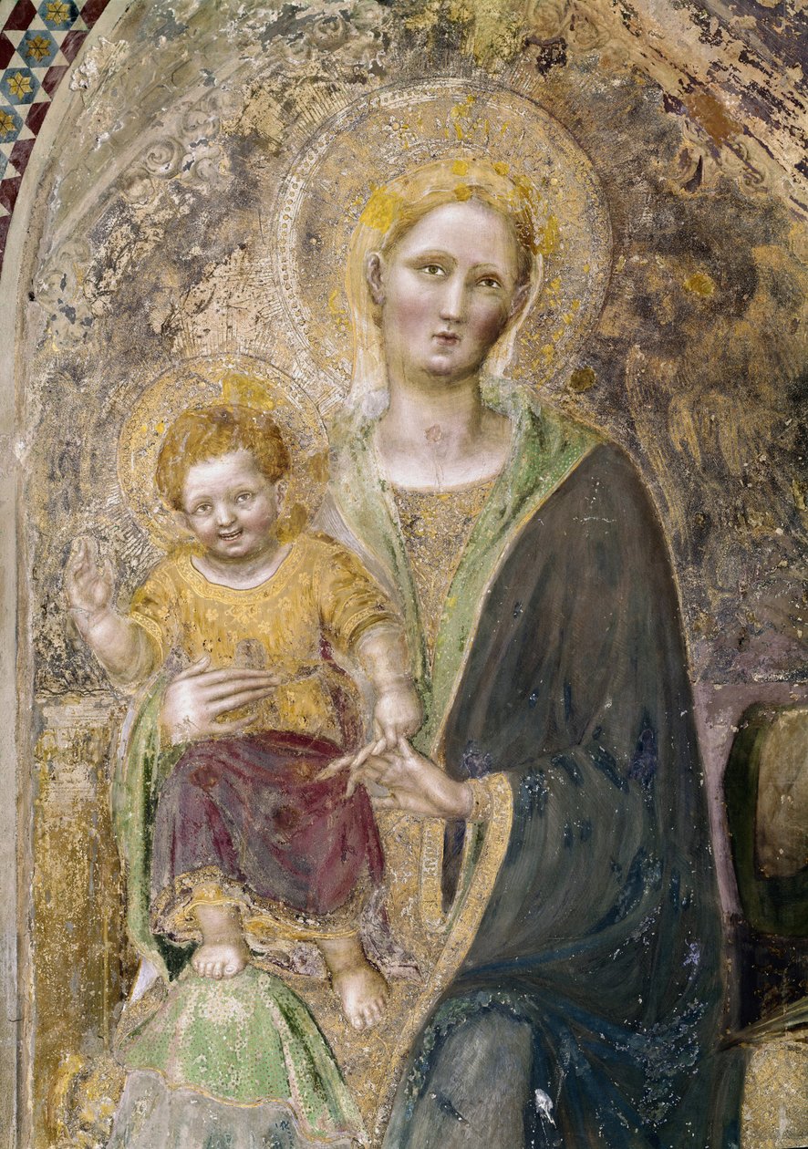 Detail Panny a dítěte (Freska od Gentile da Fabriano